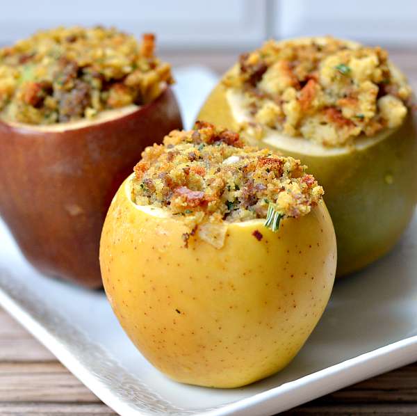 Baked Apples With Sausage Stuffing