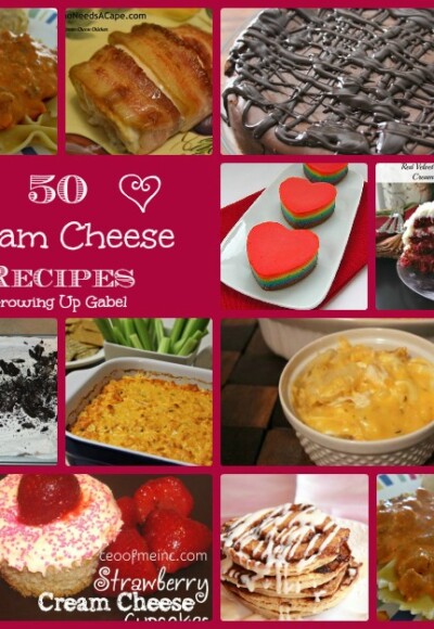 50 Cream Cheese Recipes at growingupgabel.com @thegabels #recipes