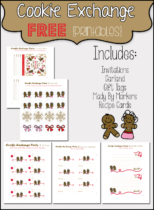 Cookie Exchange Recipe Card Template