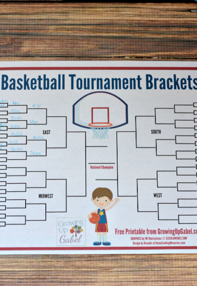Enjoy a little fun family competition during March Madness basketball tournament with these free printable basketball tournament brackets!