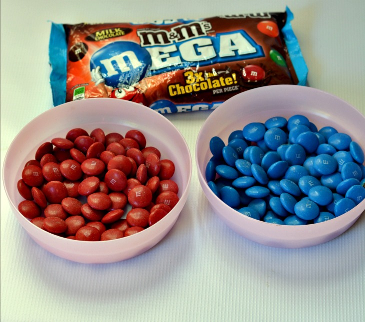 Blue and Red M&Ms