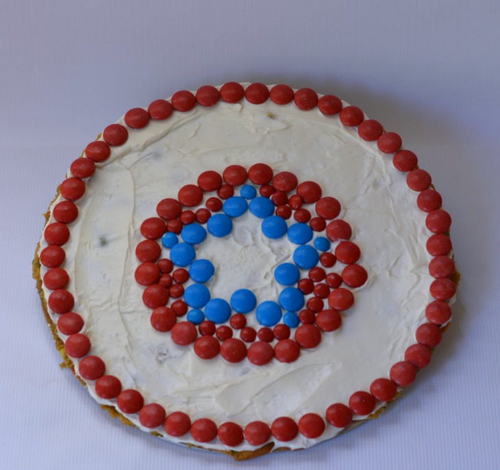 Captain America cookie cake shield