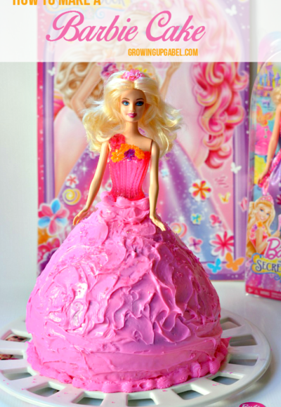If your little girl loves Barbie, you need to make this Barbie cake! Boxed cake mix is baked in a special pan to make this an easy birthday cake to make at home!
