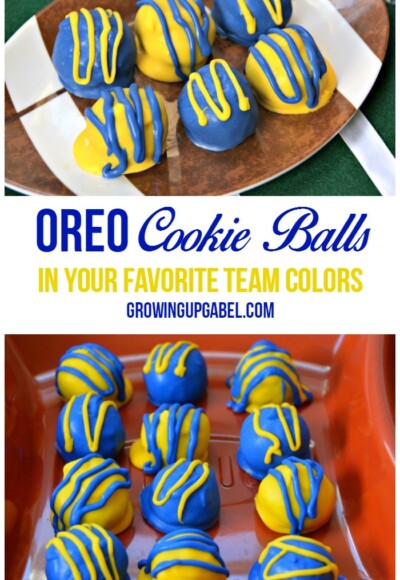 Make easy Oreo Cookie Balls in your favorite team's colors! |GrowingUpGabel.com