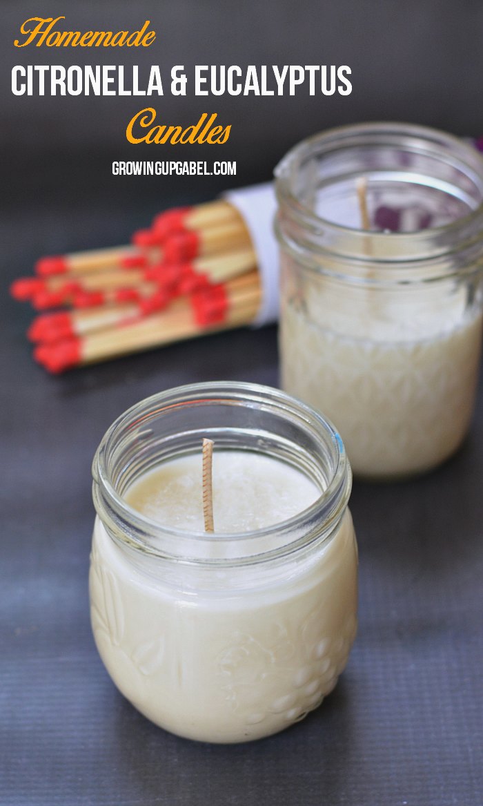 Keep the bugs and spiders away with homemade citronella candles. Add a little eucalyptus to your DIY candles to help keep spiders at bay, too. All you need is wax, wicks, a mason jar and essential oils to keep bugs away all summer long. 