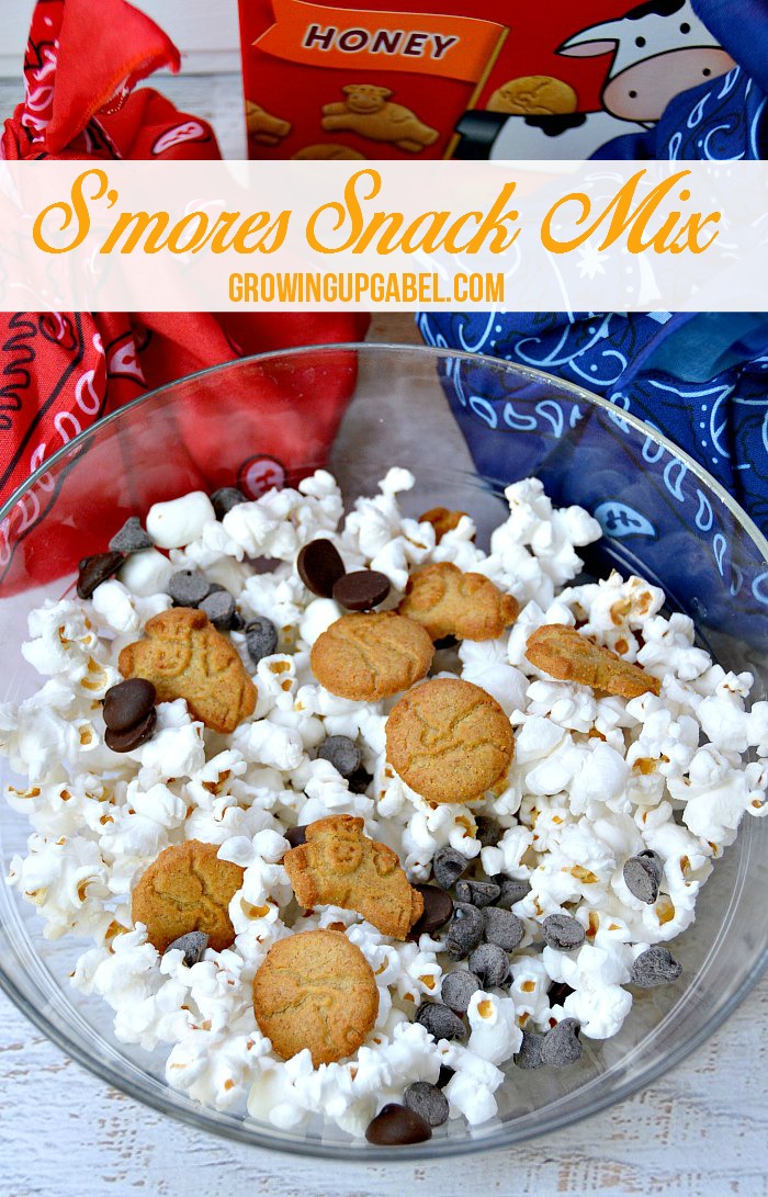Need a kid friendly snack for summer travel? Make this easy snack mix recipe! Just a few simple ingredients makes a fun summer s'mores snack mix kids love!