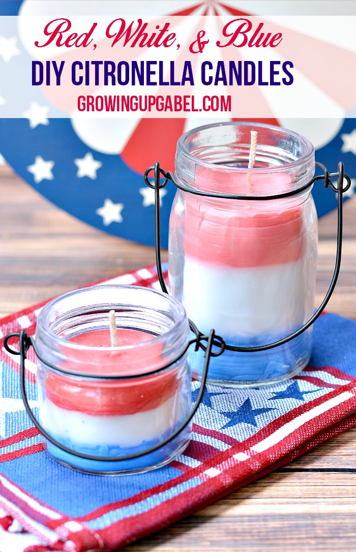 This is a homemade candle that is red white and blue unscented!