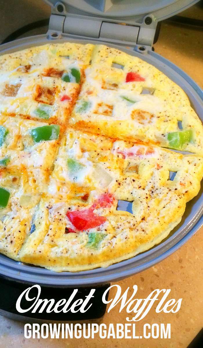 Looking for a savory waffle recipe? Skip the flour and make omelets in your waffle maker! This is a fun and easy breakfast recipe packed with veggies!
