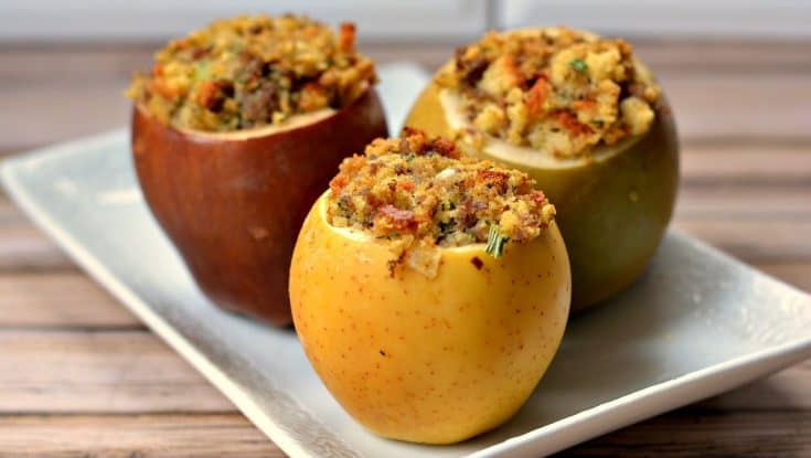 Savory Baked Apples with Sausage Stuffing