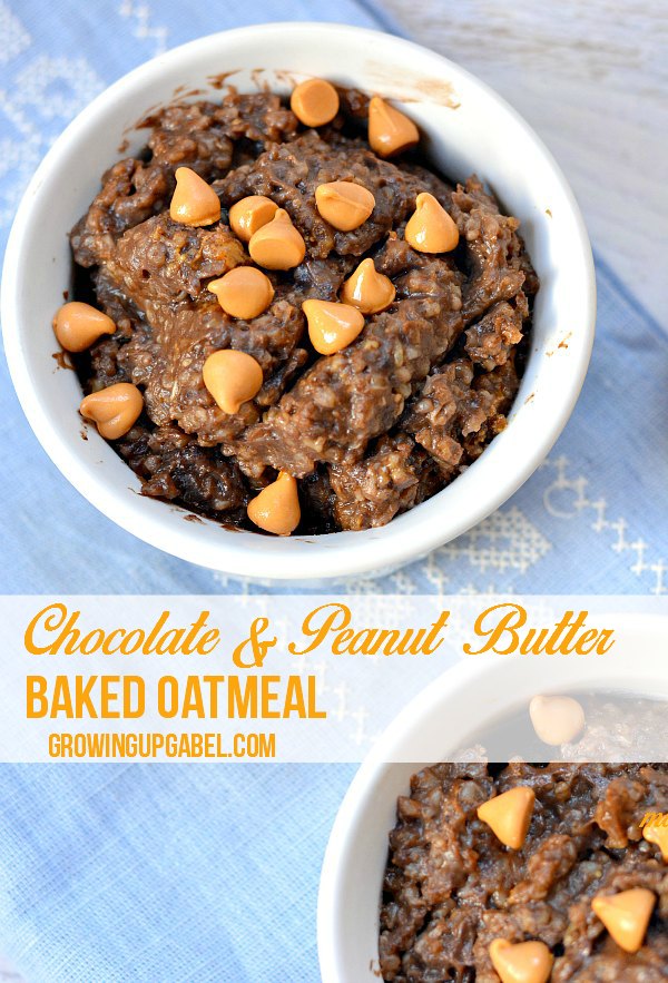 This easy and wholesome oatmeal recipe is cooked entirely in the oven. Combine chocolate almond milk, steel cut oats and peanut butter for a truly decadent baked oatmeal recipe. 