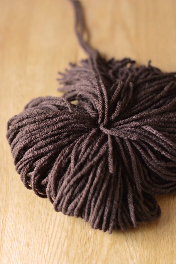 Brown yarn tied together