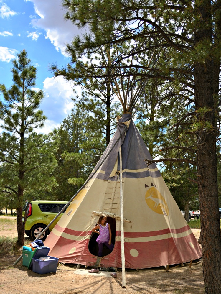 Tee pee at Ruby's Creek RV Park outside of Bryce Canyon National Park