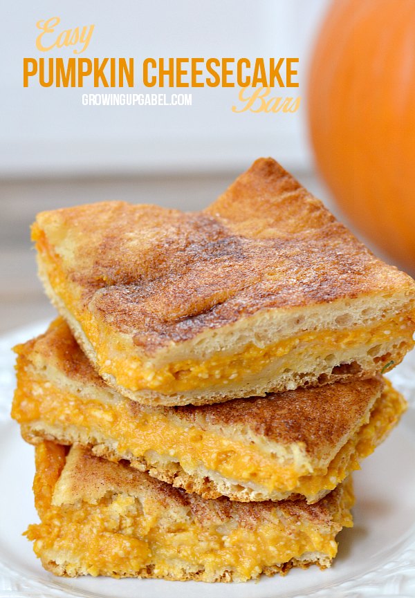 Don't love pumpkin pie? Try these easy pumpkin cheesecake bars instead! Just 5 ingredients and 30 minutes in the oven and a perfect Thanksgiving dessert is ready!