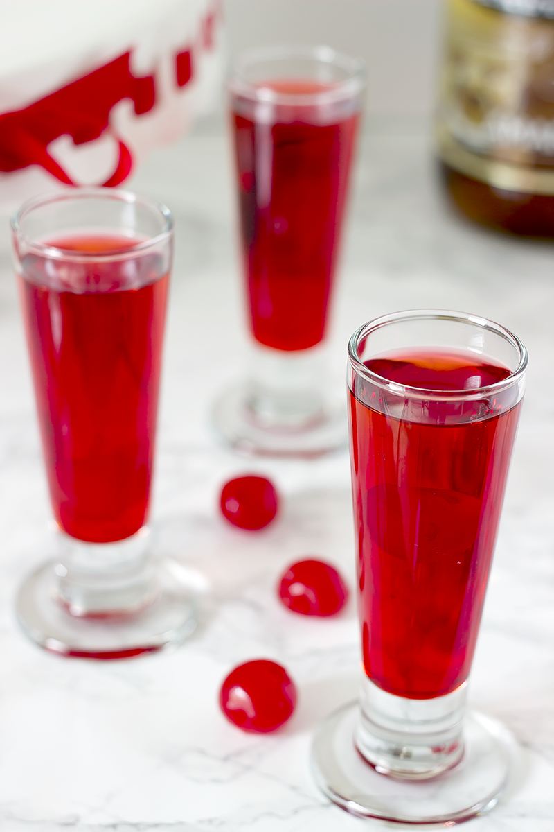 Valentine's Day Cocktail and Shooter --- This Cherry Vodka Cocktail & Shooter is the perfect drink combo for a red Valentine's Day.