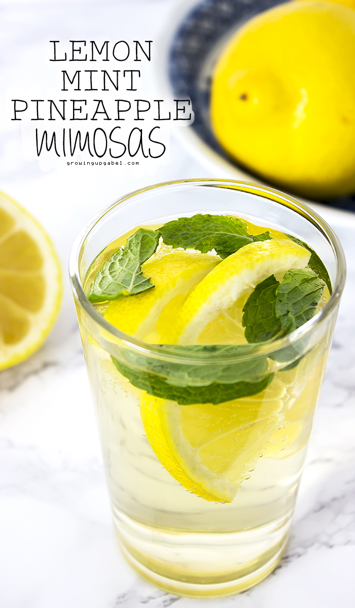 Lemon Mint Pineapple Mimosa Drink Recipe 700x1200 TEXT