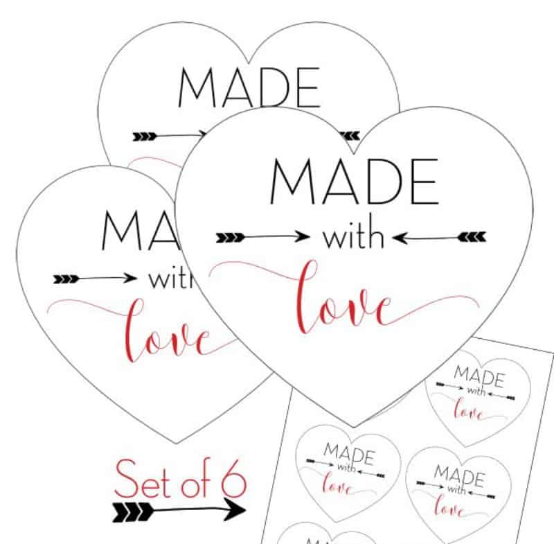 Made with Love Printable Tags for Homemade Gifts