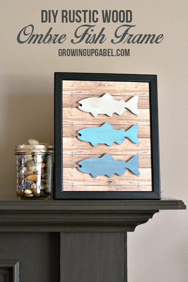 Make this DIY Father's Day fishing craft as a gift for the fisherman in your life! This rustic frame look is created using wooden fish and faux wood craft paper and is great for kids to help make. 
