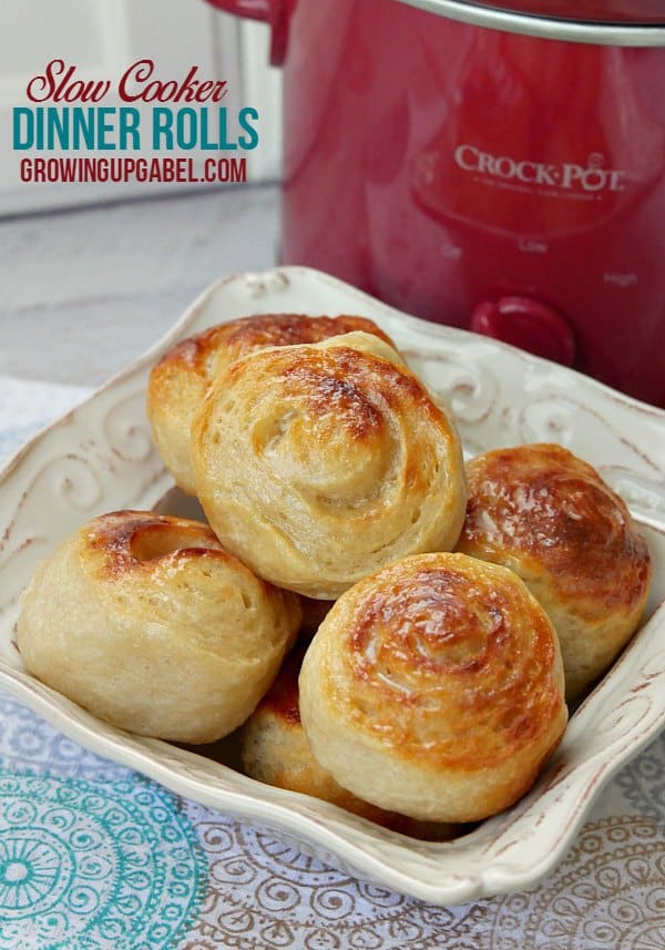 These easy slow cooker bread rolls only call for 1 ingredient! Use a tube of bread dough to bake up dinner rolls or an entire loaf in just under an hour. Have fresh hot bread without ever turning on the oven!