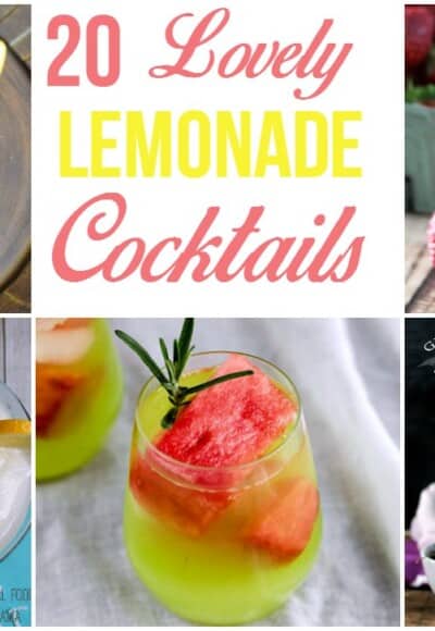 Check out 20 lovely and delicious lemonade cocktails! From fruity to frozen with vodka and rum, these easy cocktail recipes will make your summer sweeter!