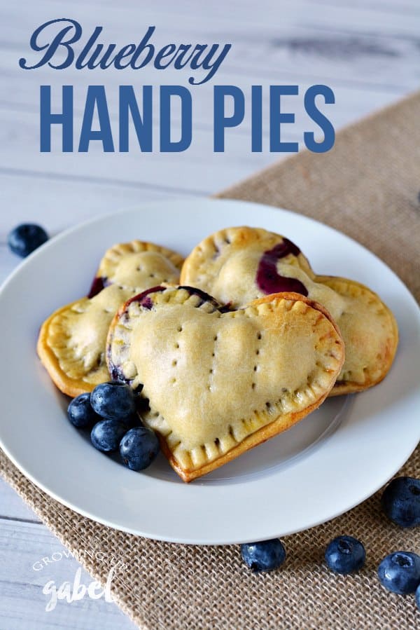 Small heart shaped blueberry pies 