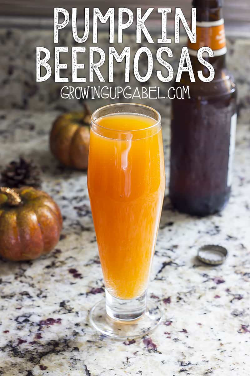 Pumpkin Beermosas are beer cocktails with a fall twist. Use your favorite pumpkin beer to customize to your tastes. This is a great cocktail for your next Halloween party!