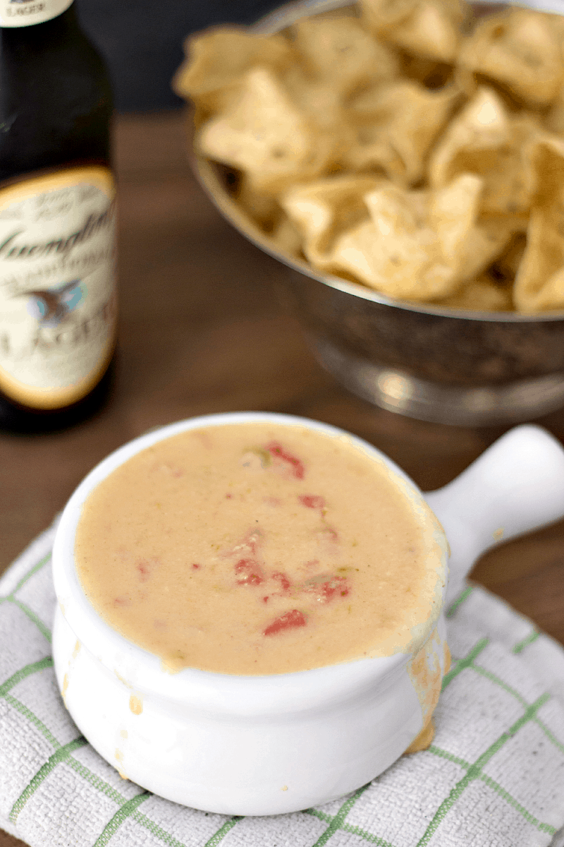 This jalapeno beer queso recipe is done in less than 30 minutes and is delicious. It is the perfect football game time snac