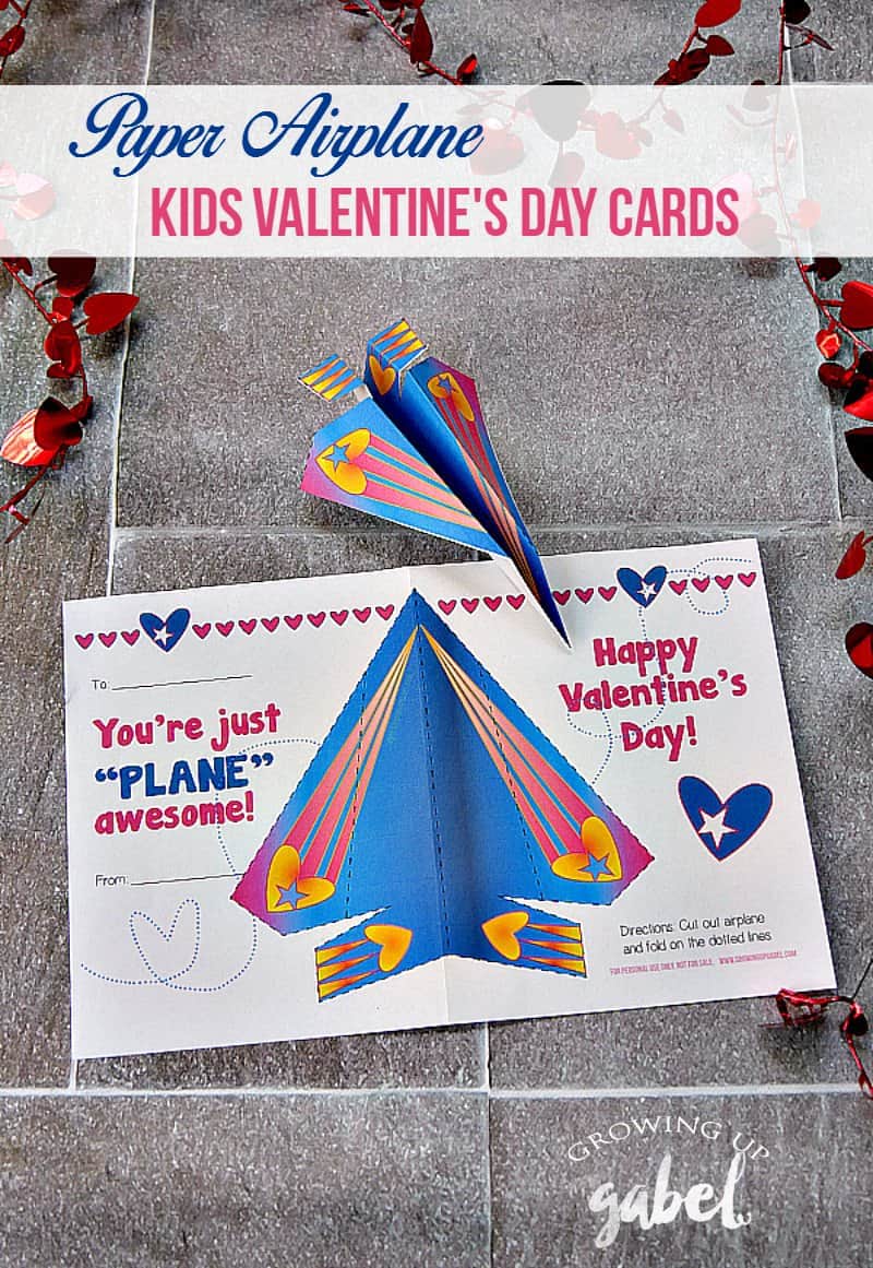 Paper airplane Valentine Cards for kids will be the most popular card in class! Just print out, fill in, fold and hand out. Recipients can cut out and fold the plane for Valentine's Day fun. 