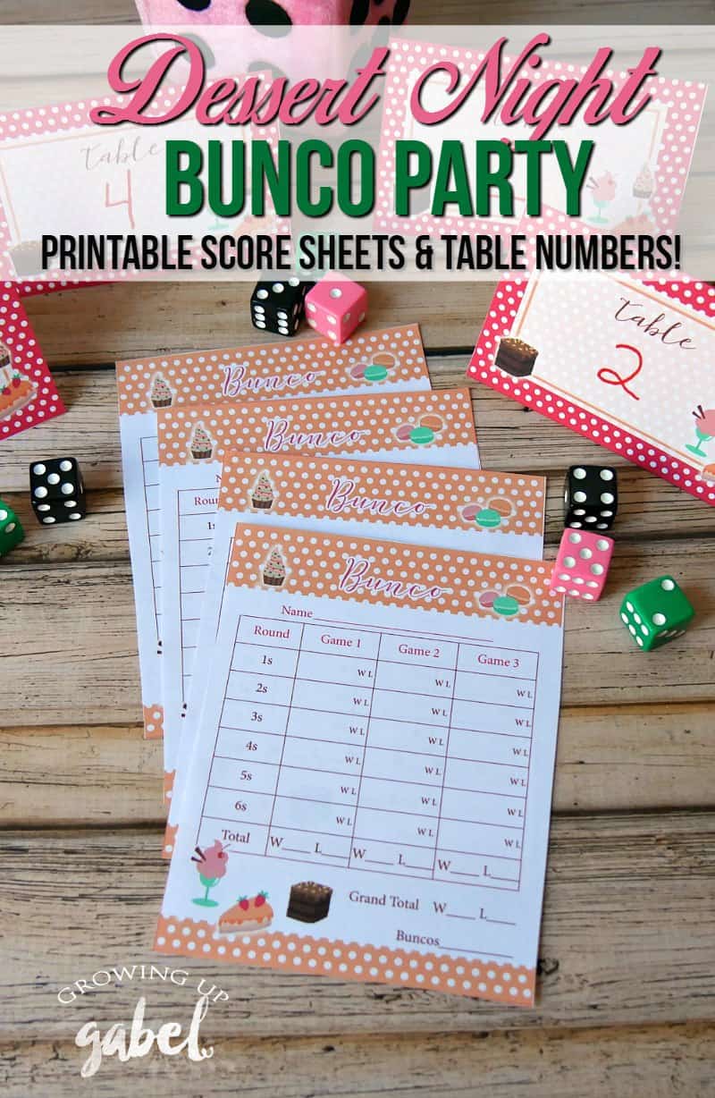 Dessert Night Bunco Party With Free Printables