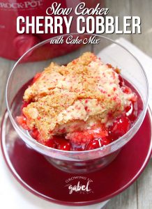 Easy 3 Ingredient Crock Pot Cherry Cobbler Recipe