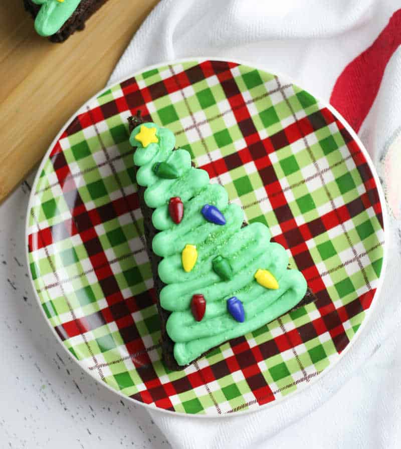 Christmas Tree Brownies from A Box