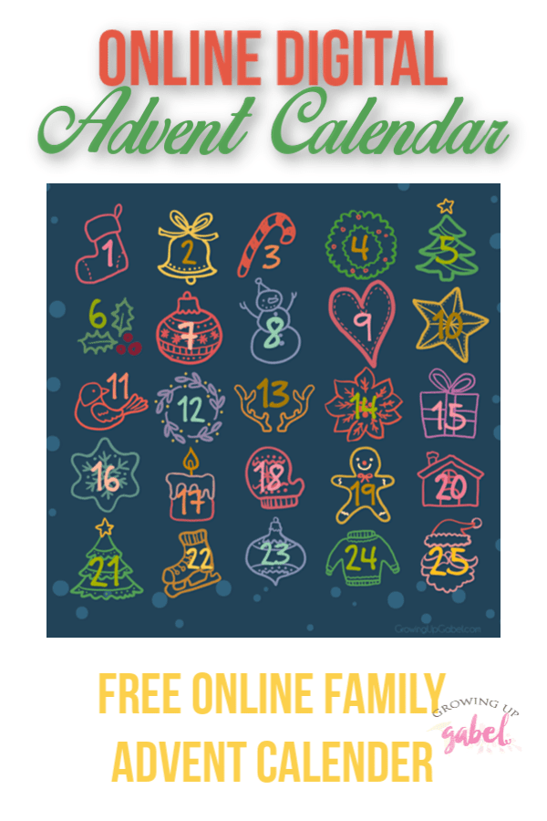 Online Digital Christmas Advent Calendar for Kids Growing Up Gabel