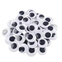 100 Pieces 25mm Black Wiggle Googly Eyes with Self-Adhesive