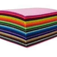 flic-flac 44PCS 4 x 4 inches (10 x10cm) Assorted Color Felt Fabric Sheets Patchwork Sewing DIY Craft 1mm Thick