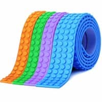 WITAR Toy Block Tape 4 Rolls/3.2feet Building Block Tape Silicone Toy Building Sticky Strips Self Adhesive Block Tapes for Building Blocks(Compatible with Lego Brand Products)