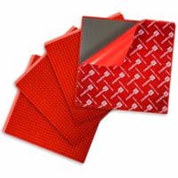 Peel-and-Stick Baseplates - Self Adhesive Building Brick Plates - Compatible with All Major Brands - 4 Pack - Red - 10 inch x 10 inch - by Creative QT