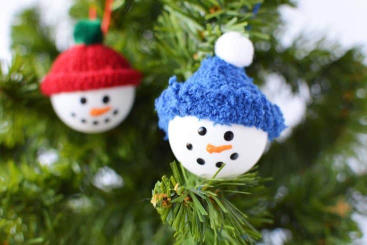 Ping Pong Snowman Craft Ornament