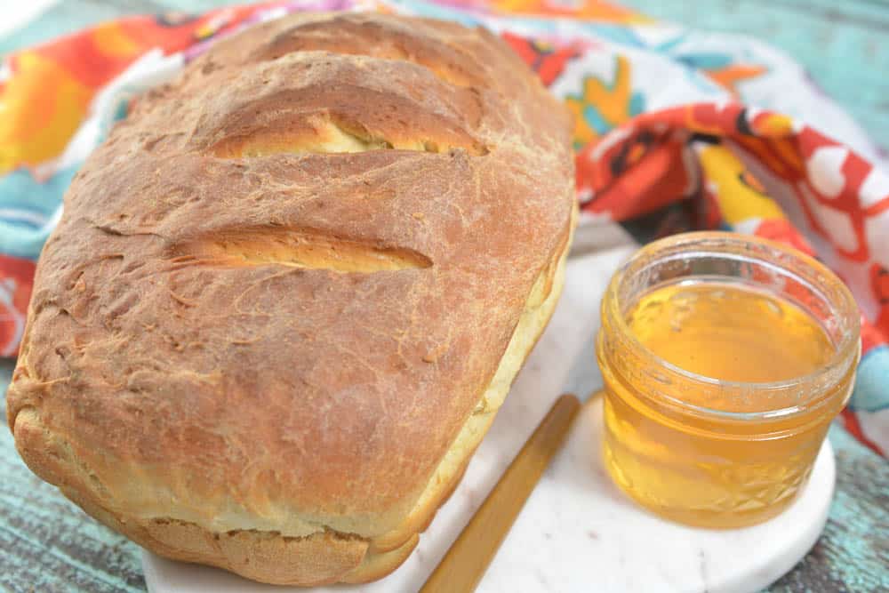 Baked homemade bread loaf