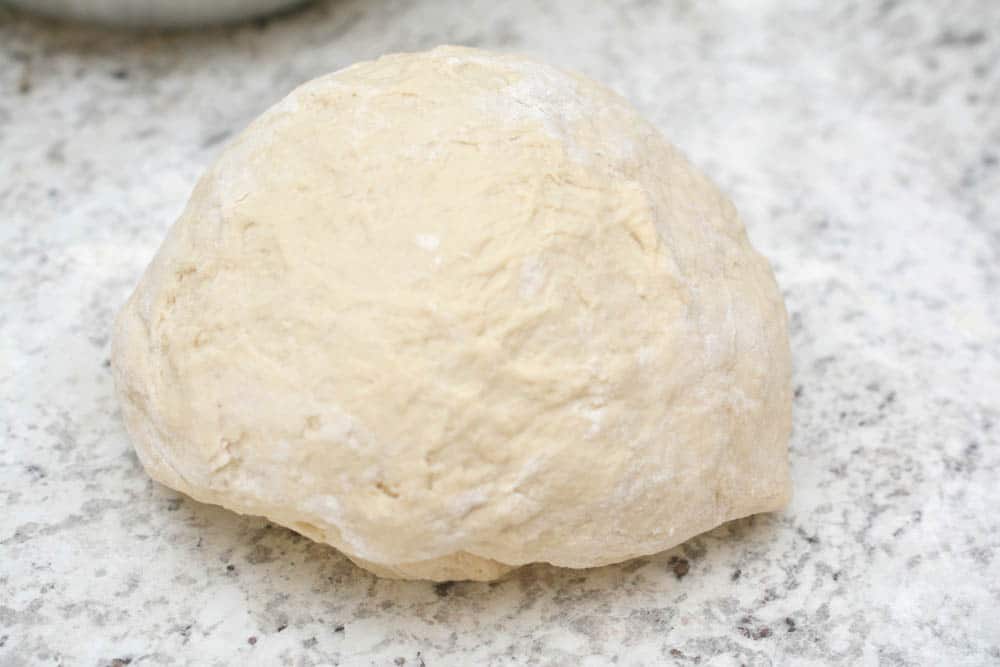 Bread dough on a countertop