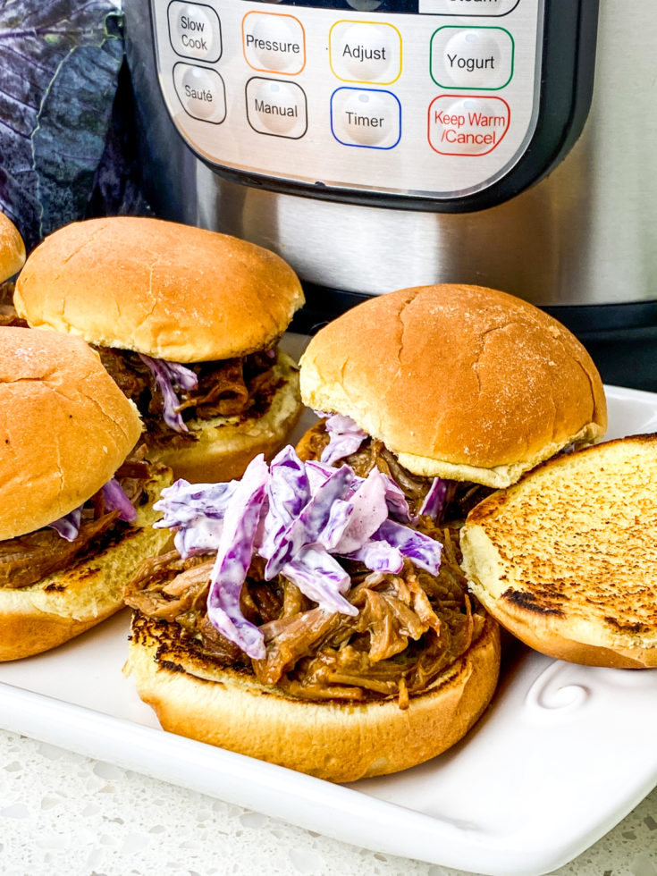 Instant Pot Pulled Pork Sliders with Cabbage Slaw