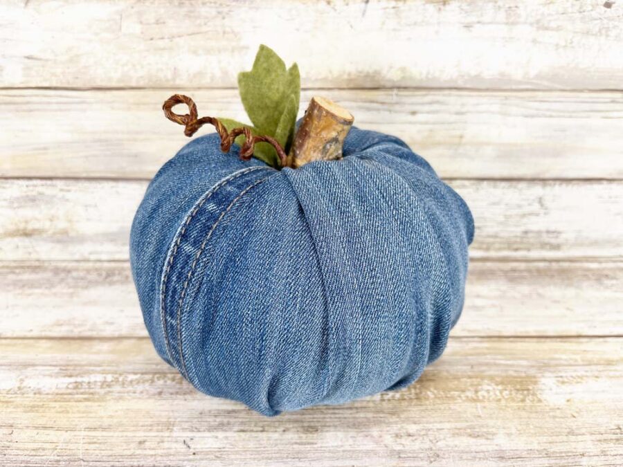 Denim covered craft pumpkin