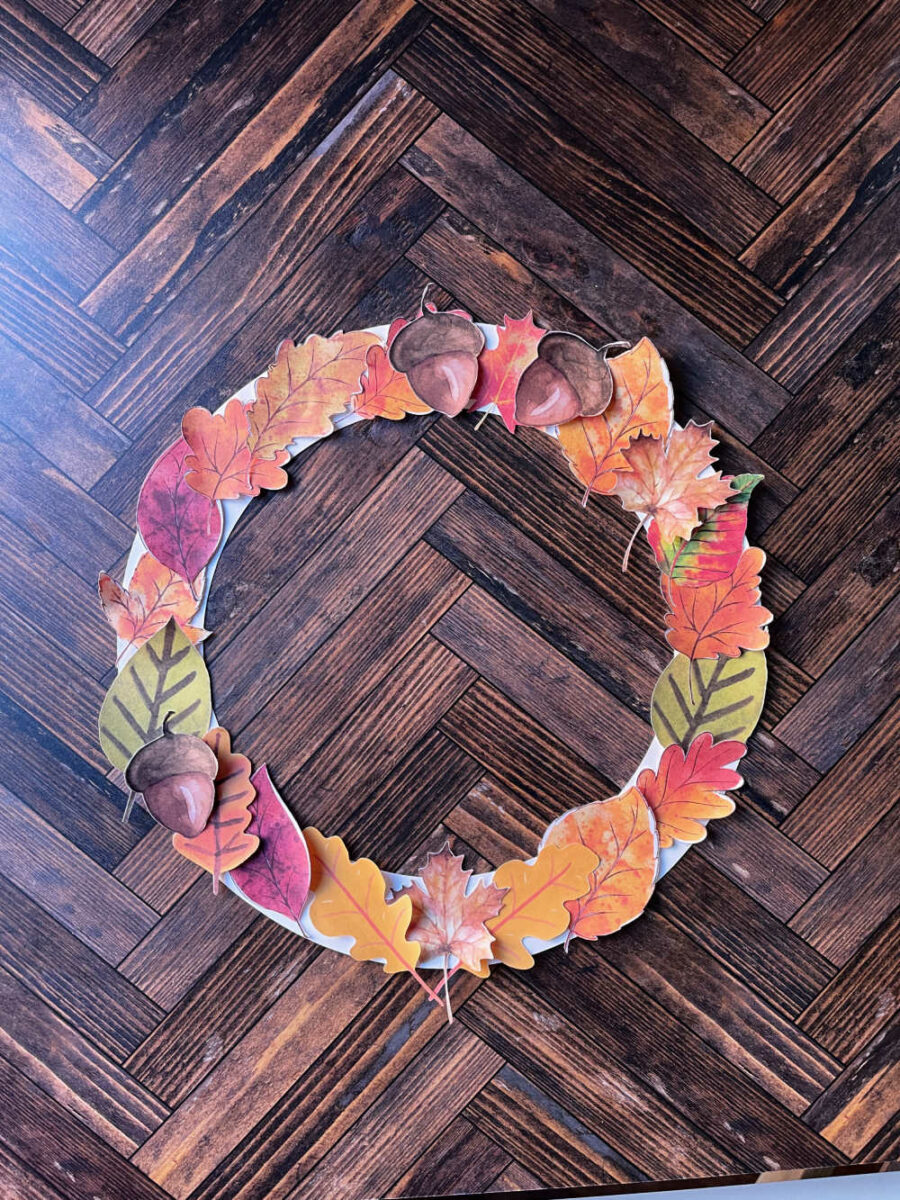 Gratitude wreath with leaves