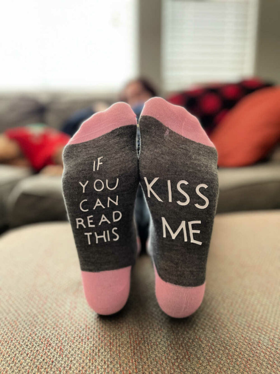 If you can read this Kiss me socks
