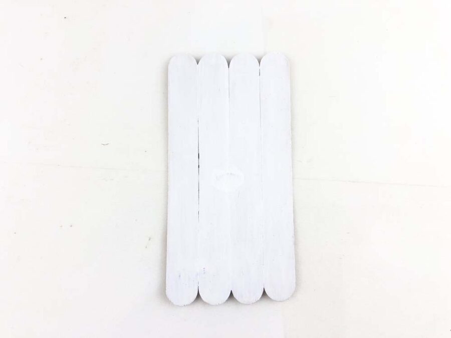 popsicle sticks painted white