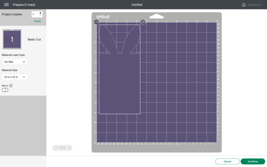 Bunny ears in Design Space