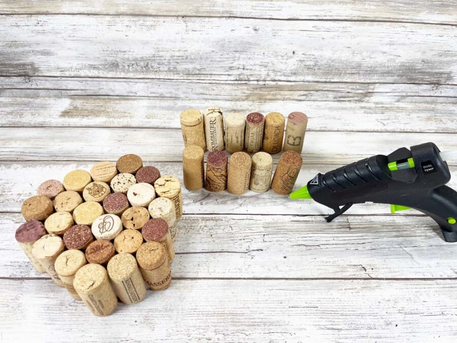Wine corks and glue gun