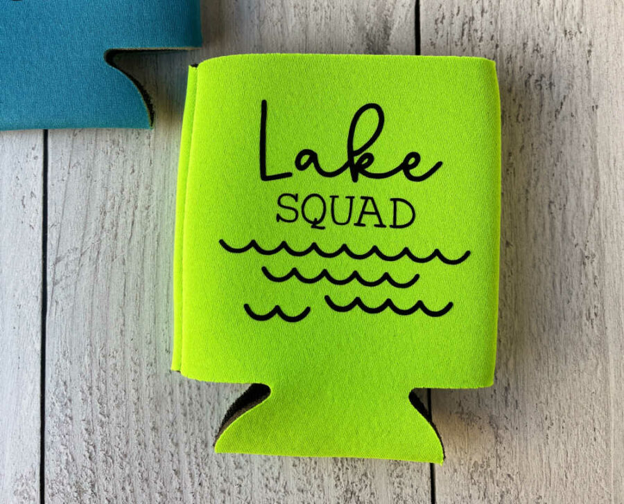 Lake Squad design on a can koozie