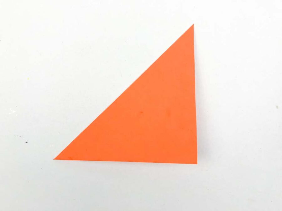 Orange paper folded in half