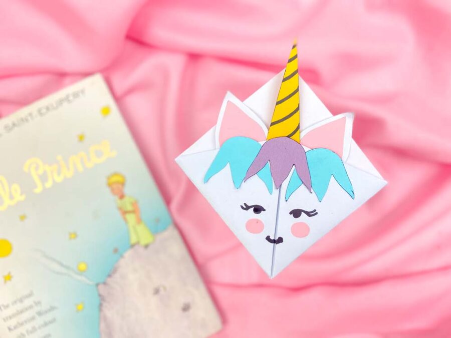 Origami Unicorn Corner Bookmark