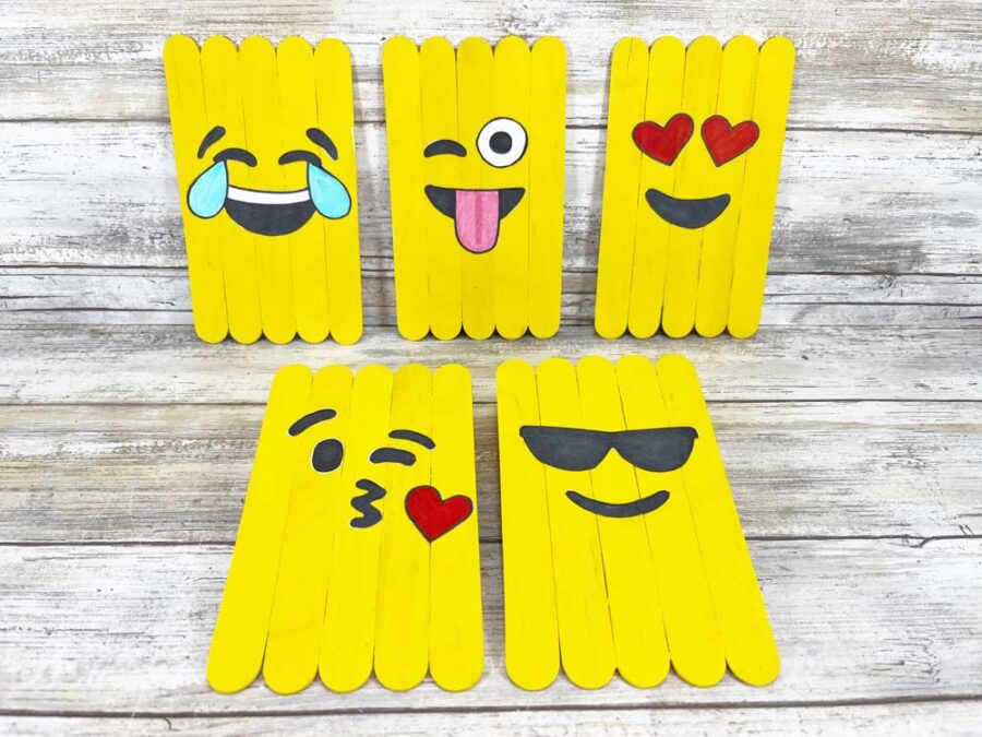 Emoji craft sticks 