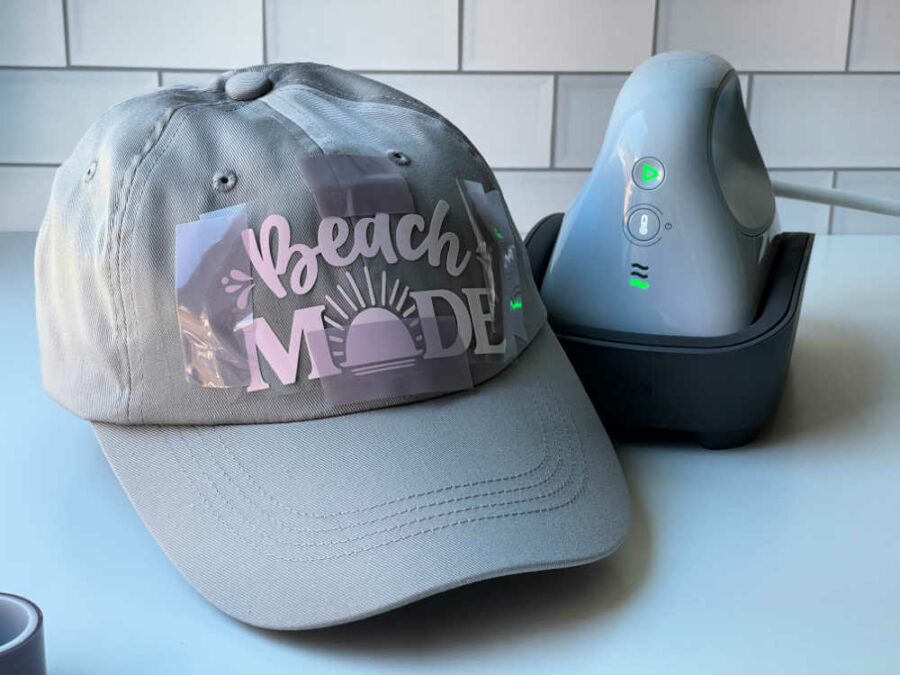 Beach Mode  Cricut UV Activated Color Changing Iron-On Hat with Hat press
